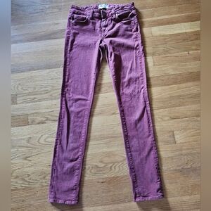 Paige Dark Red Skyline Skinny Stretch Jeans Women's Size 28" Waist X 32" Inseam